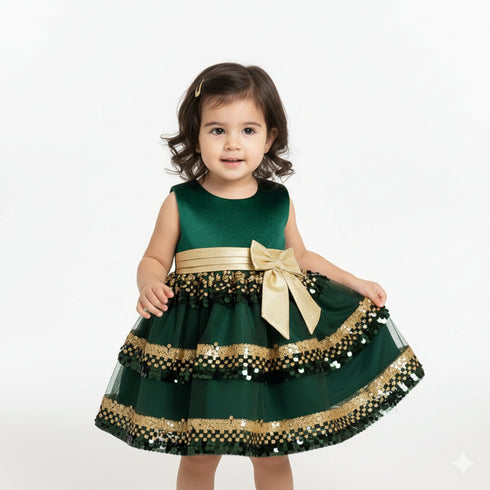 Baby Girls Frilled Sequin Party Frock 16811