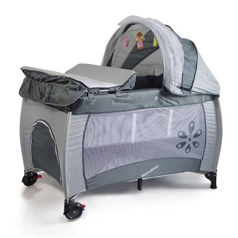 Baby Nursery Center Playard with Bassinet & Changing Table – Grey
