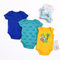 Infants Combo 3 Bodysuits & Rattle 4Pc Set