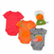 Infants Combo Baby 3 Bodysuits & Rattle 4Pc Set