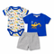 Infants Combo Suit T Shirt Bodysuit & Shorts 3Pc Set