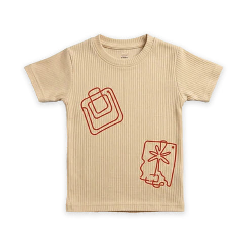 Kids T-Shirt Beige Striped