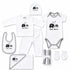 Pack of 10 Baby Starter Gift Set White Baby Elephant Embroidered