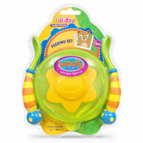 Toddler Training Feeding Set Suction Rubber Bowl With Spoon & Fork 12M+ 17509