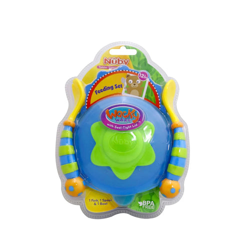 Toddler Training Feeding Set Suction Rubber Bowl With Spoon & Fork 12M+ 17509