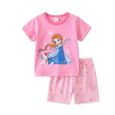 Toddlers Frozen Suit Pink T-Shirt and Shorts Set