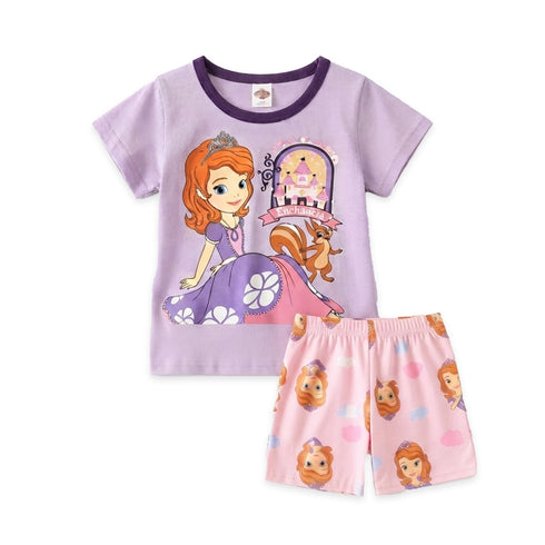 Toddlers Princess Suit Purple T-Shirt and Shorts Set