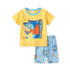 Toddlers Shark Suit Yellow T-Shirt and Shorts Set