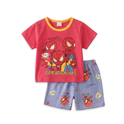 Toddlers Spiderman Suit Red T-Shirt and Shorts Set