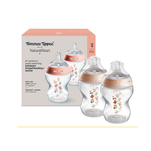 Tommee Tippee Natural Feeding Bottle Twin Butterfly 260ML Pack Of 2