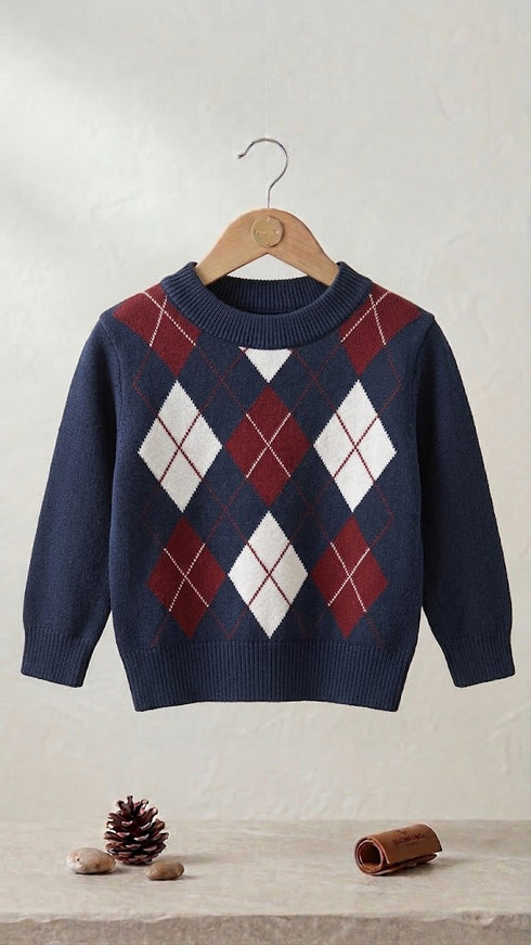 Baby Boys Navy Woolen Sweater