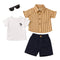 Baby Boy 3Pc Combo Suit Set Shirt T-Shirt & Shorts Striped