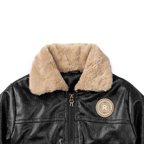 Leather Black Baby Boy Jacket 18M-6Y