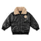 Leather Black Baby Boy Jacket 18M-6Y