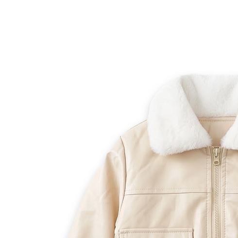 Leather Cream Baby Boy Jacket