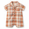 Baby Boy Onesie Romper Brown Checks Print
