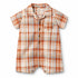 Baby Boy Onesie Romper Brown Checks Print
