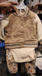 Cotton Fleece Baby Boy Suit Jacket Bodysuit Trouser Suit Set