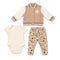 Cotton Fleece Baby Boy Suit Jacket Bodysuit Trouser Suit Set