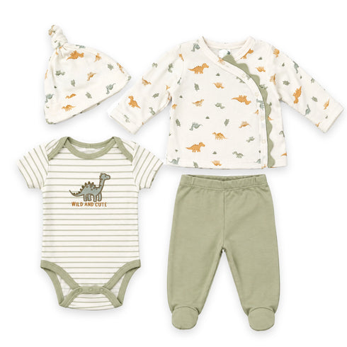 Baby Boy Suit Bodysuit With Feet Covered Trouser Shirt & Cap Set 0-9M