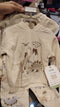Cotton Fleece Beige Baby Boy Suit Hoodie Bodysuit Trouser Set Dino