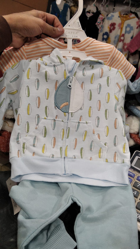 Baby Boy Suit Jacket Bodysuit & Trouser Set