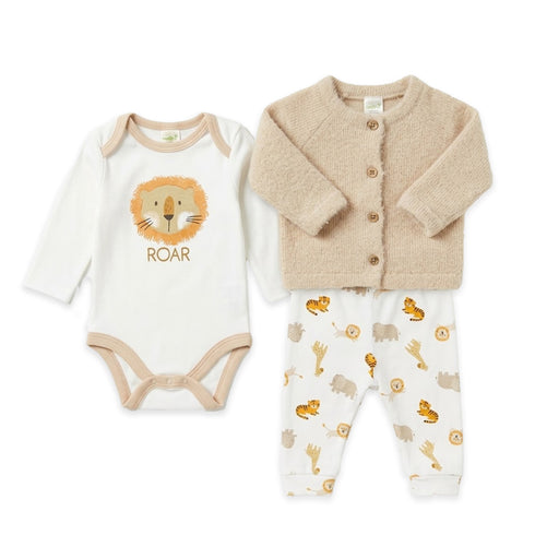 Wool Baby Boy Suit Sweater Bodysuit Trouser Set 0-9M