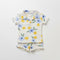 Baby Boys 2Pc Polo Shirt & Shorts Set White Flower Print