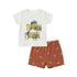 Baby Boys 2 T-Shirts & 2 Shorts Set Green White Brown Safari Set