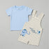 Baby Boys Dungaree Dress Set with T-Shirt & Socks Blue White Elephant Set