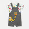 Baby Boys Dungaree Dress Set with T-Shirt & Socks Grey White The Big Boy Set