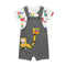 Baby Boys Dungaree Dress Set with T-Shirt & Socks Grey White The Big Boy Set