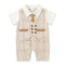Baby Boys Formal Romper Beige Brown Checks