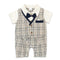 Baby Boys Formal Romper Grey Bow Style