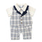 Baby Boys Formal Romper Bow Style Checks