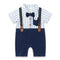 Baby Boys Formal Romper Suspenders Bow Style