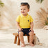 Baby Boys Polo Shirt & Shorts Set with Sunglasses Yellow Hawaii Design