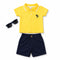 Baby Boys Polo Shirt & Shorts Set with Sunglasses Yellow Hawaii Design