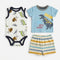 Baby Boys T-Shirt Bodysuit & Shorts Set Blue Dino Set