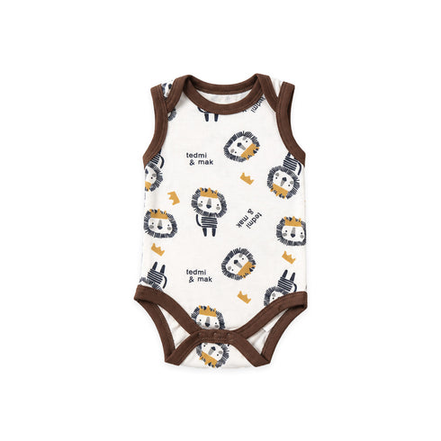 Baby Boys T-Shirt Bodysuit & Shorts Set Brown Roar Set