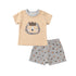 Baby Boys T-Shirt Bodysuit & Shorts Set Brown Roar Set