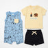 Baby Boys T-Shirt Onesie & Shorts 3-Piece Set Cream Elephant Set