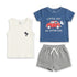 Baby Boys T-Shirt & Sando Shirt with Shorts Set Blue Little Guy Big Adventure Set