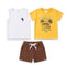 Baby Boys T-Shirt & Sando Shirt with Shorts Set Yellow Freedom Is Sun Set