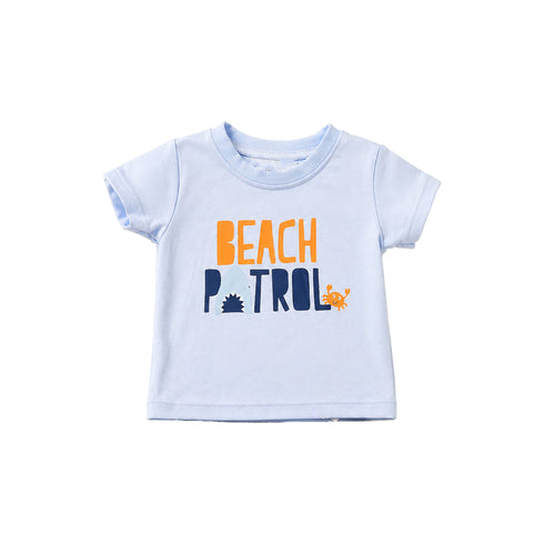 Baby Boys T-Shirt & Shorts Set with Sunglasses Blue Beach Patrol Nautical Set