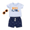 Baby Boys T-Shirt & Shorts Set with Sunglasses Blue Beach Patrol Nautical Set