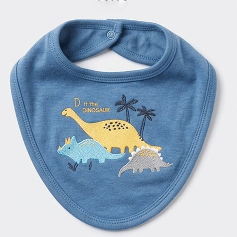 Baby Boys T-Shirt & Shorts Set with Bib & Socks Blue Purple Dino Set