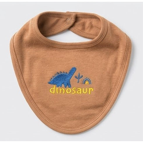 Baby Boys T-Shirt & Shorts Set with Bib & Socks Brown Dino Set