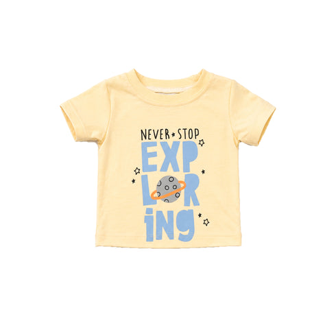 Baby Boys T-Shirt & Shorts Set with Sunglasses Offwhite Never Stop Exploring Space Set