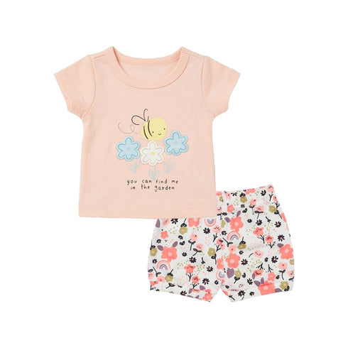 Baby Girls 2 T-Shirts & 2 Shorts Set Floral Set